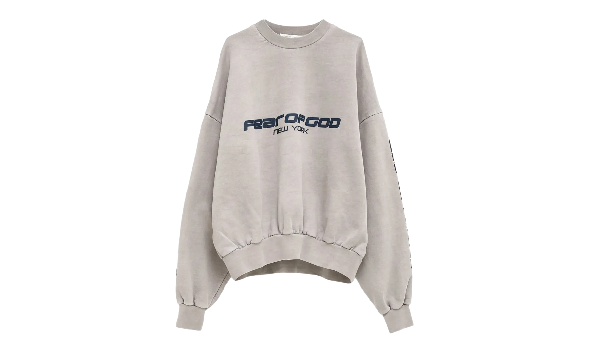 New York Heavy Fleece Cropped Sweatshirt "Smoke Grey" 192HO256891F