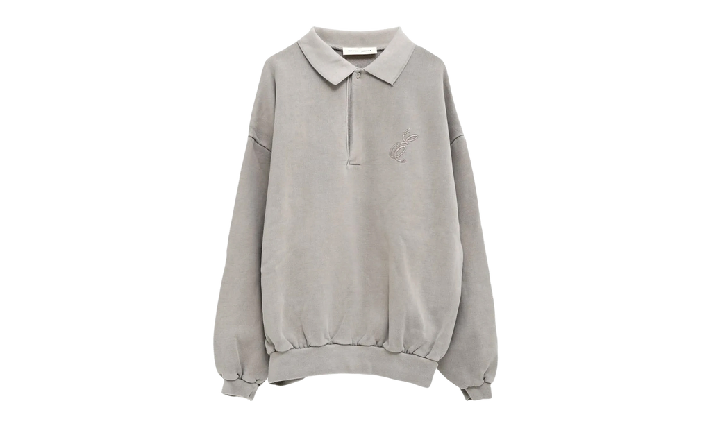 Embroidered Classic Polo Sweatshirt "Smoke Grey" 192HO252041F